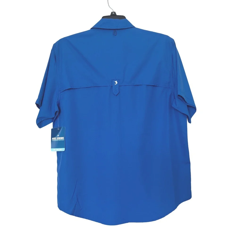 Lot‎ of 3 Reel Legends Saltwater II Fishing Shirts Mens Medium Blue UPF 50 NWT
